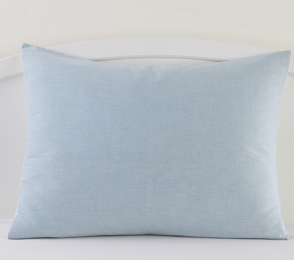 Chambray Reversible Organic Quilt Cover & Pillowcases Pottery Barn